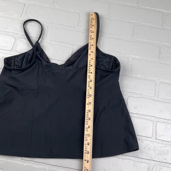Lands End Swim Top Women‎ 16 Black Underwire Bra Twist Tankini - Picture 3 of 8